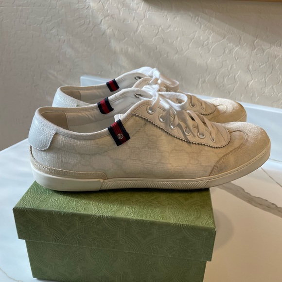 Gucci Cream and White Men's Sneakers - Picture 1 of 2